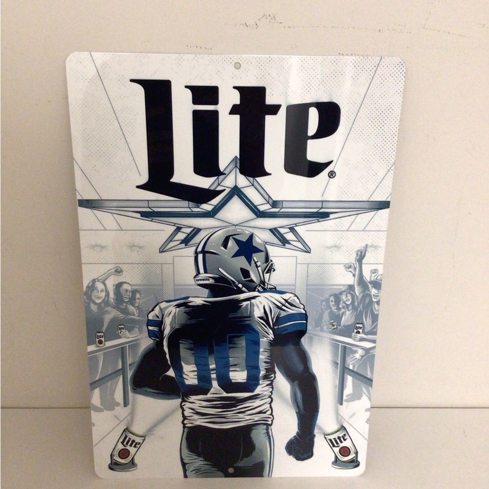 Dallas Cowboys Miller Lite NFL Metal beer display sign